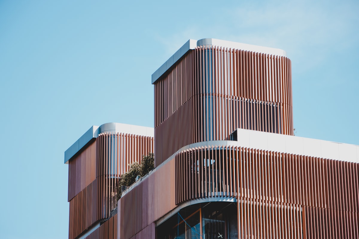 Modern terracotta-toned architecture